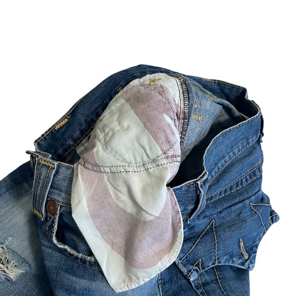 Vintage True Religion Rope Stitching Distressed Men's Jeans Flap Pocket, 32x30 - Picture 10 of 12